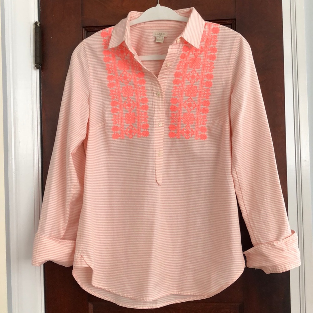 J crew tunic top with embroidery. Size S